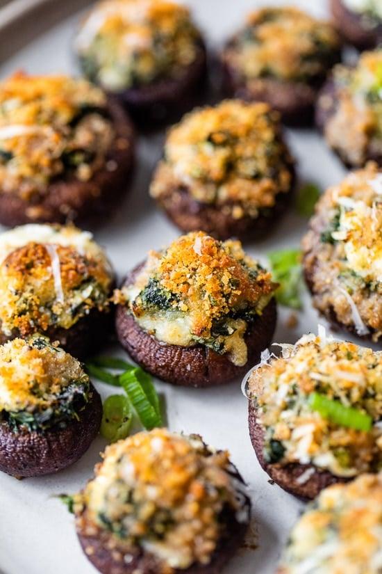 Spinach Dip Stuffed Mushrooms