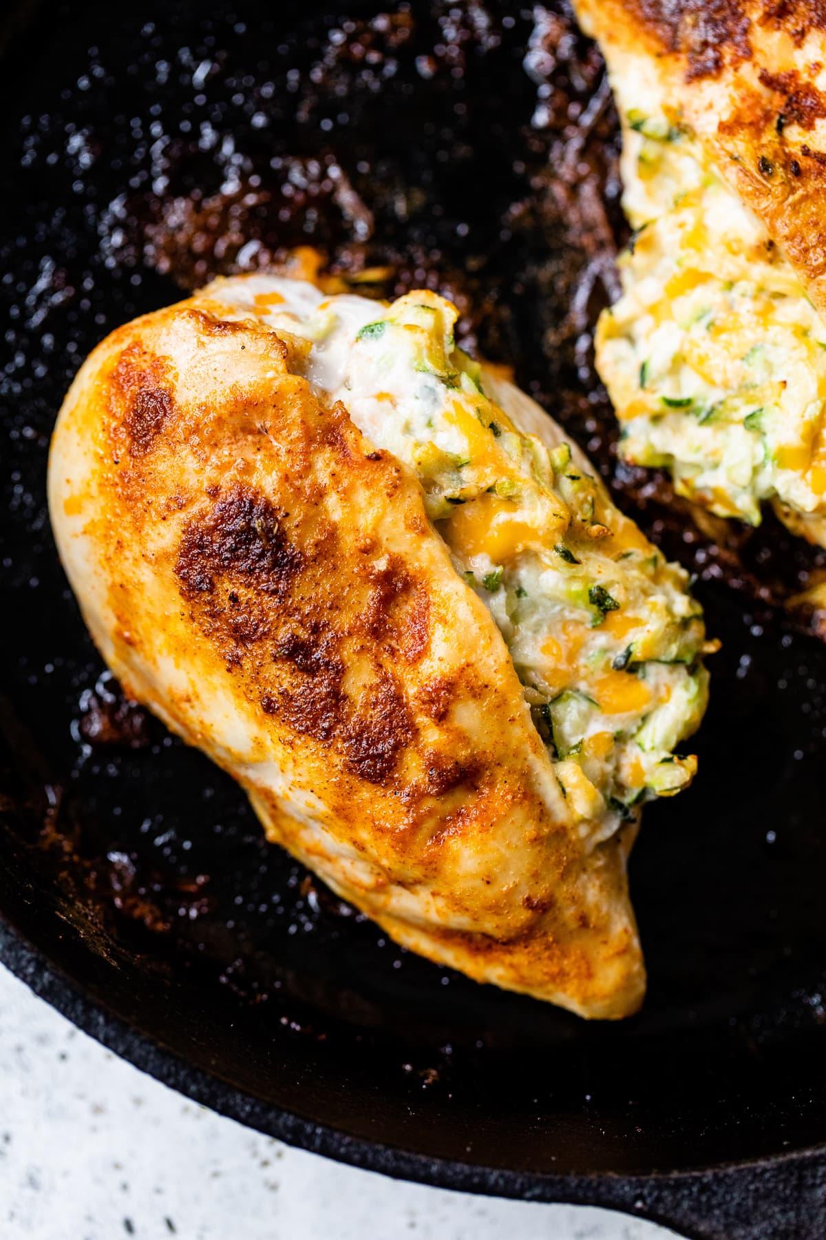 Cheesy Stuffed Chicken Breast with Zucchini