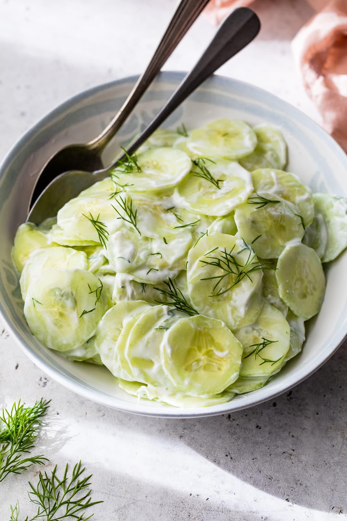 Creamy Cucumber Salad with dill