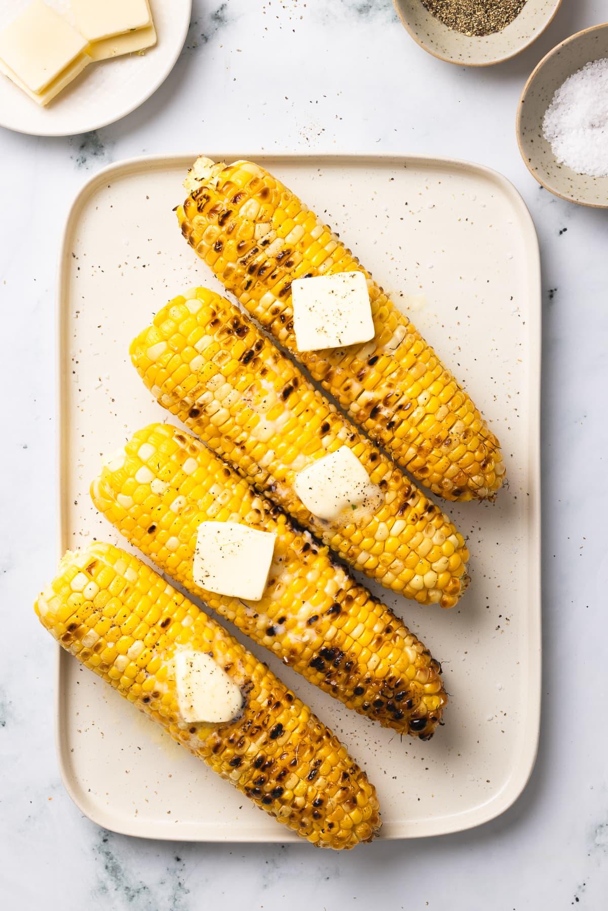 grilled charred corn