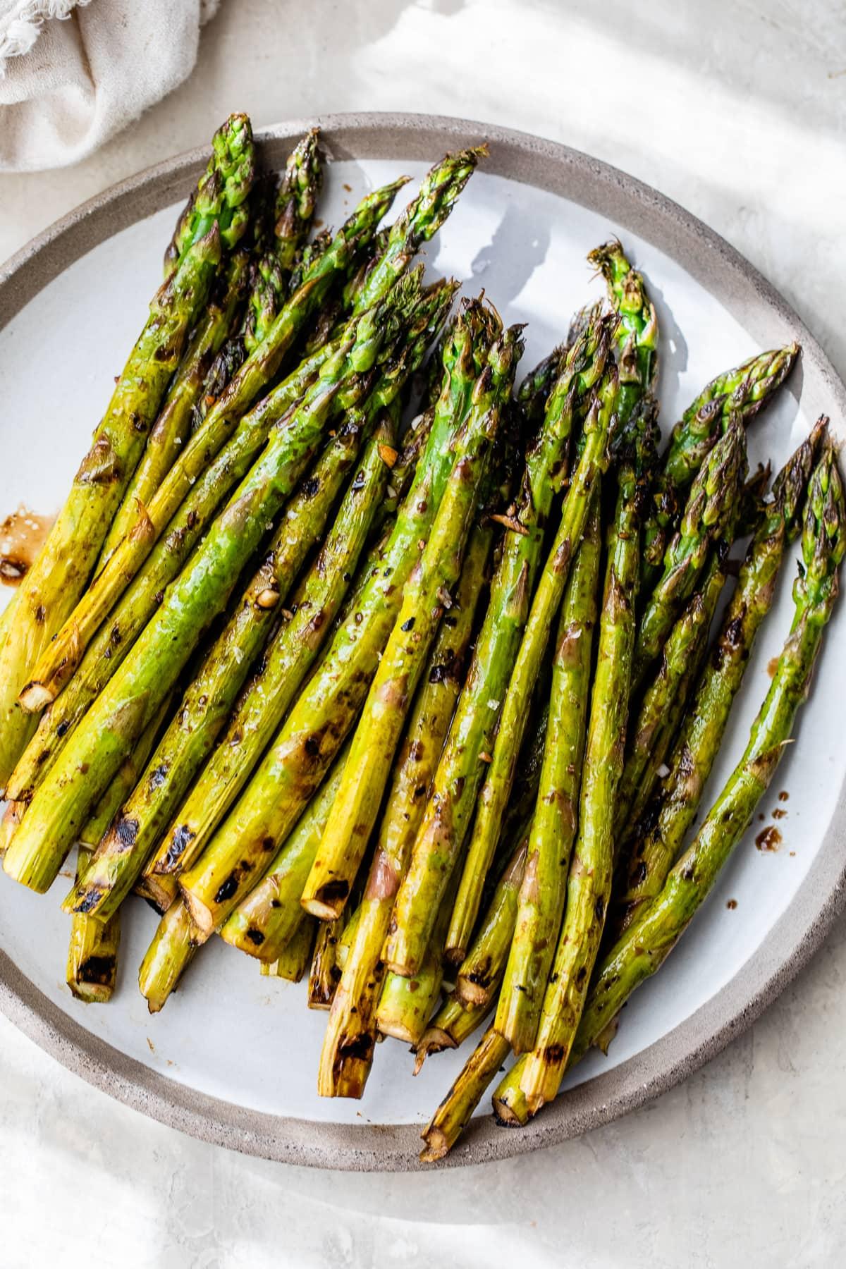 balsamic asparagus on a plate