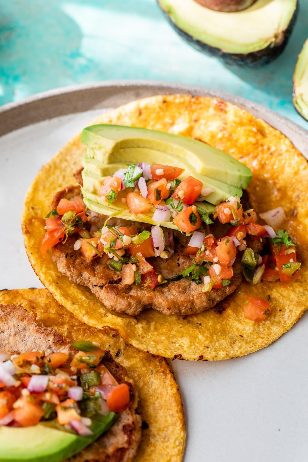 Smashed Turkey Burger Tacos