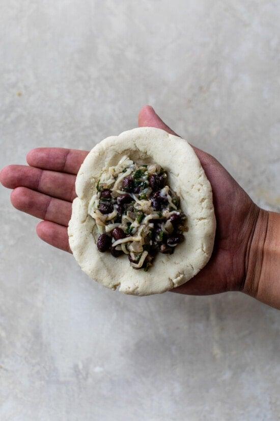 pupusas with black beans