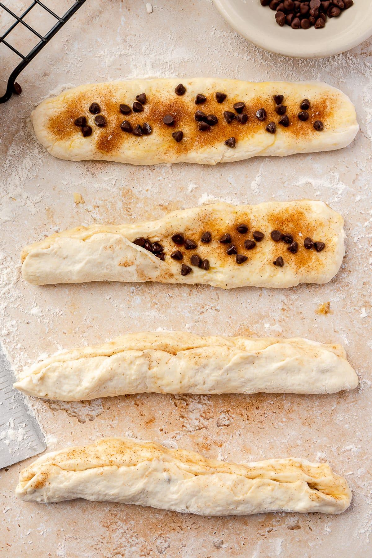 chocolate chip stuffed bagels