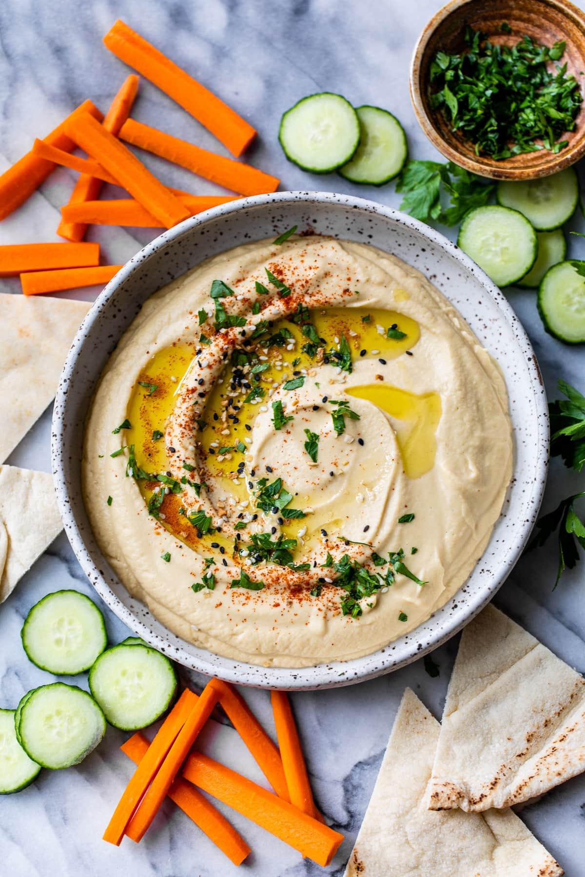 hummus and veggies