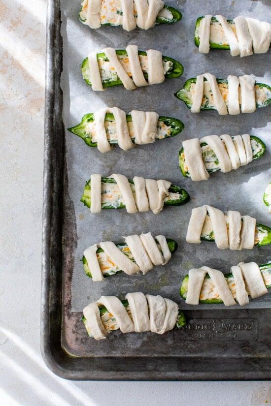 dough wrapped around jalapenos