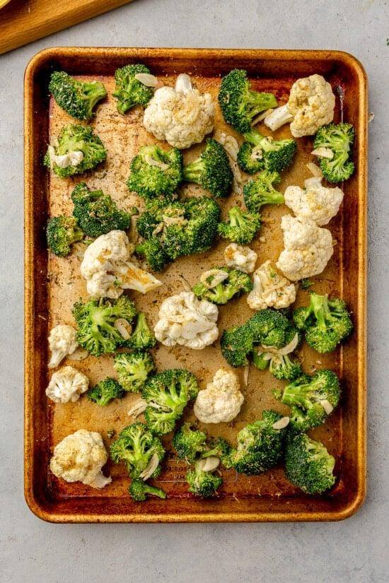 sheet pan with veggies