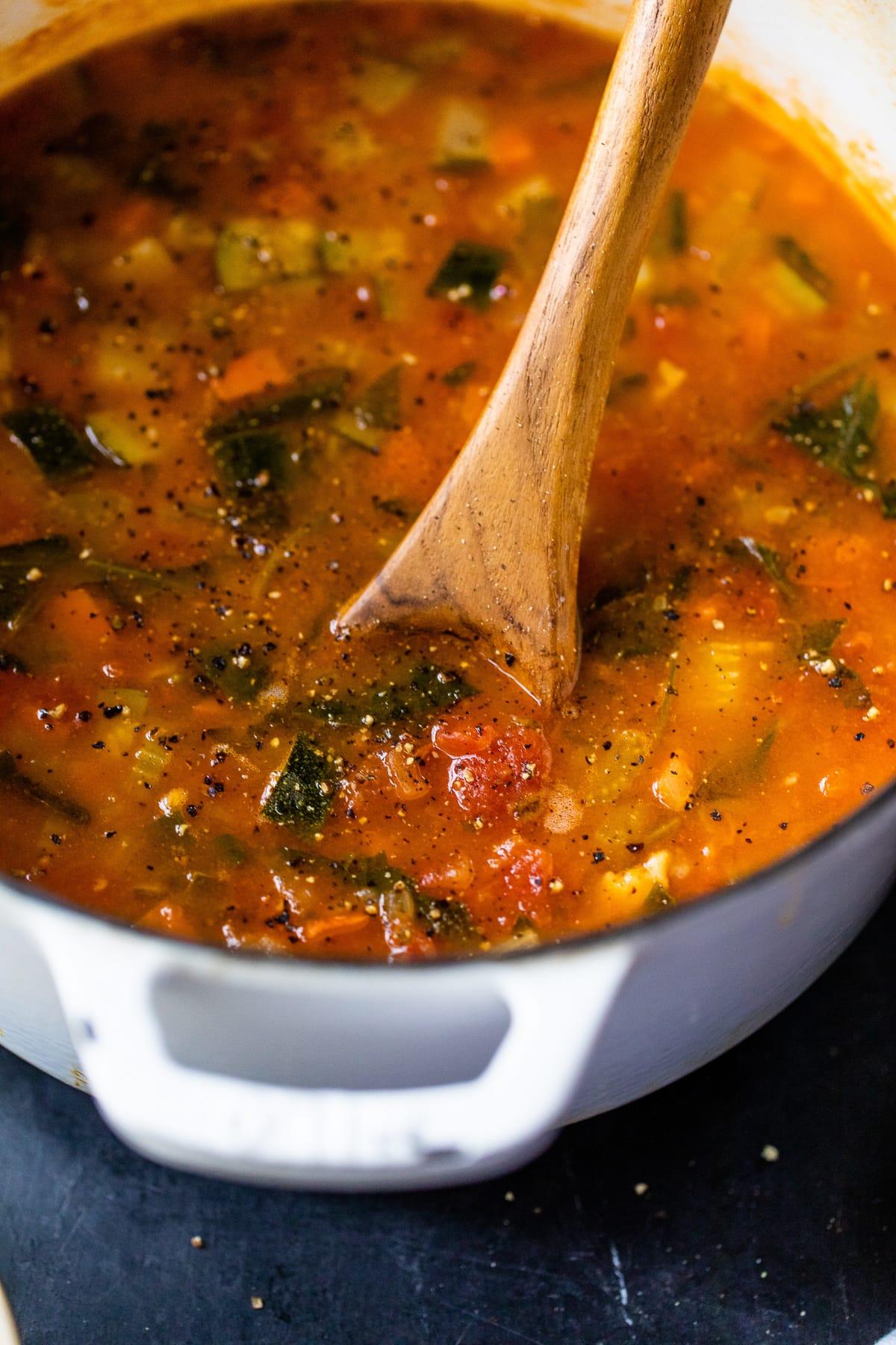 Pot of Minestrone Soup