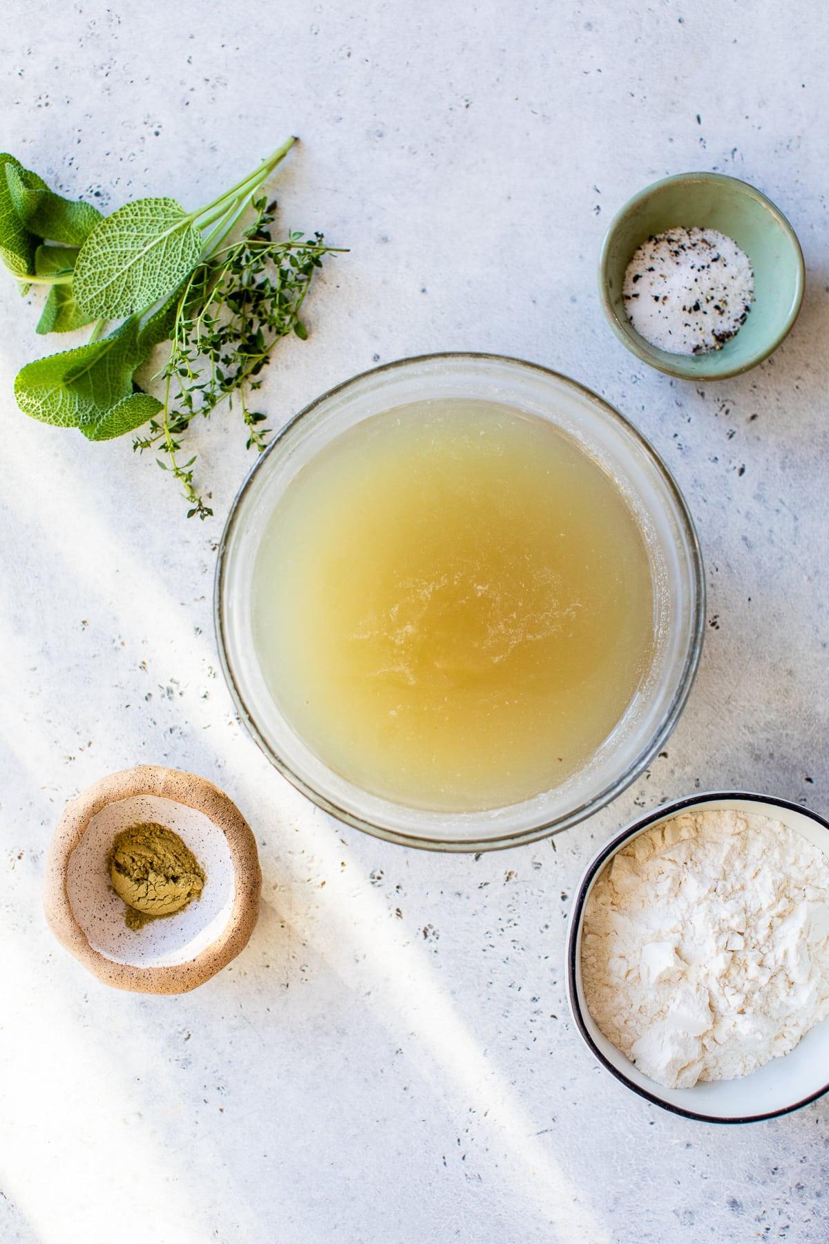 Ingredients to make turkey gravy from scratch