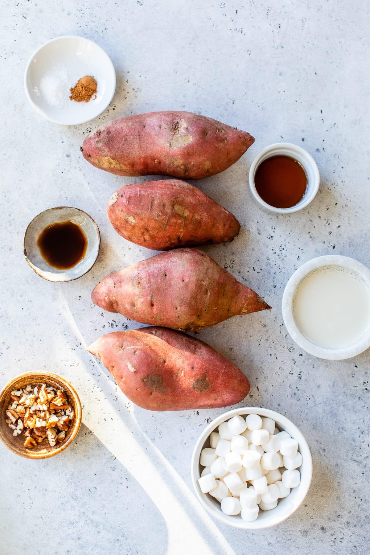sweet potatoes and marshmallows