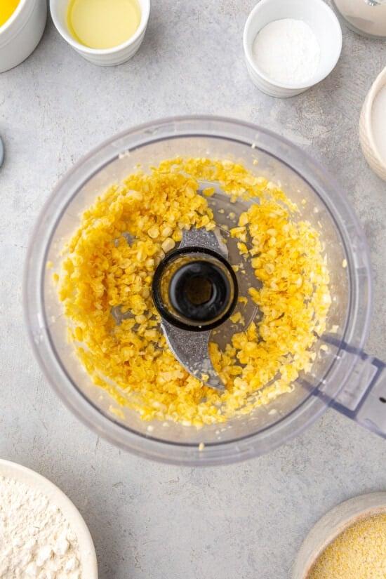 corn in food processor