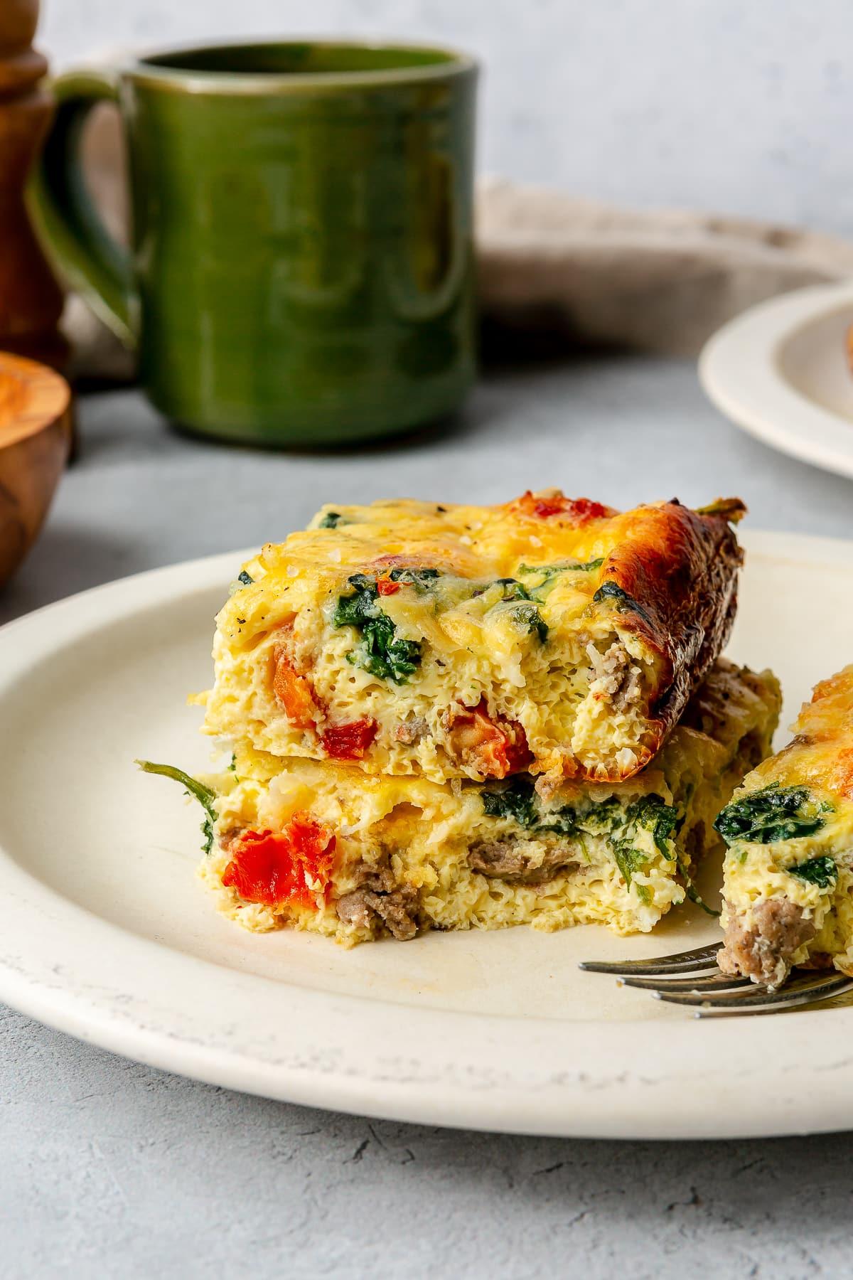 Breakfast Casserole with Spinach and Sausage