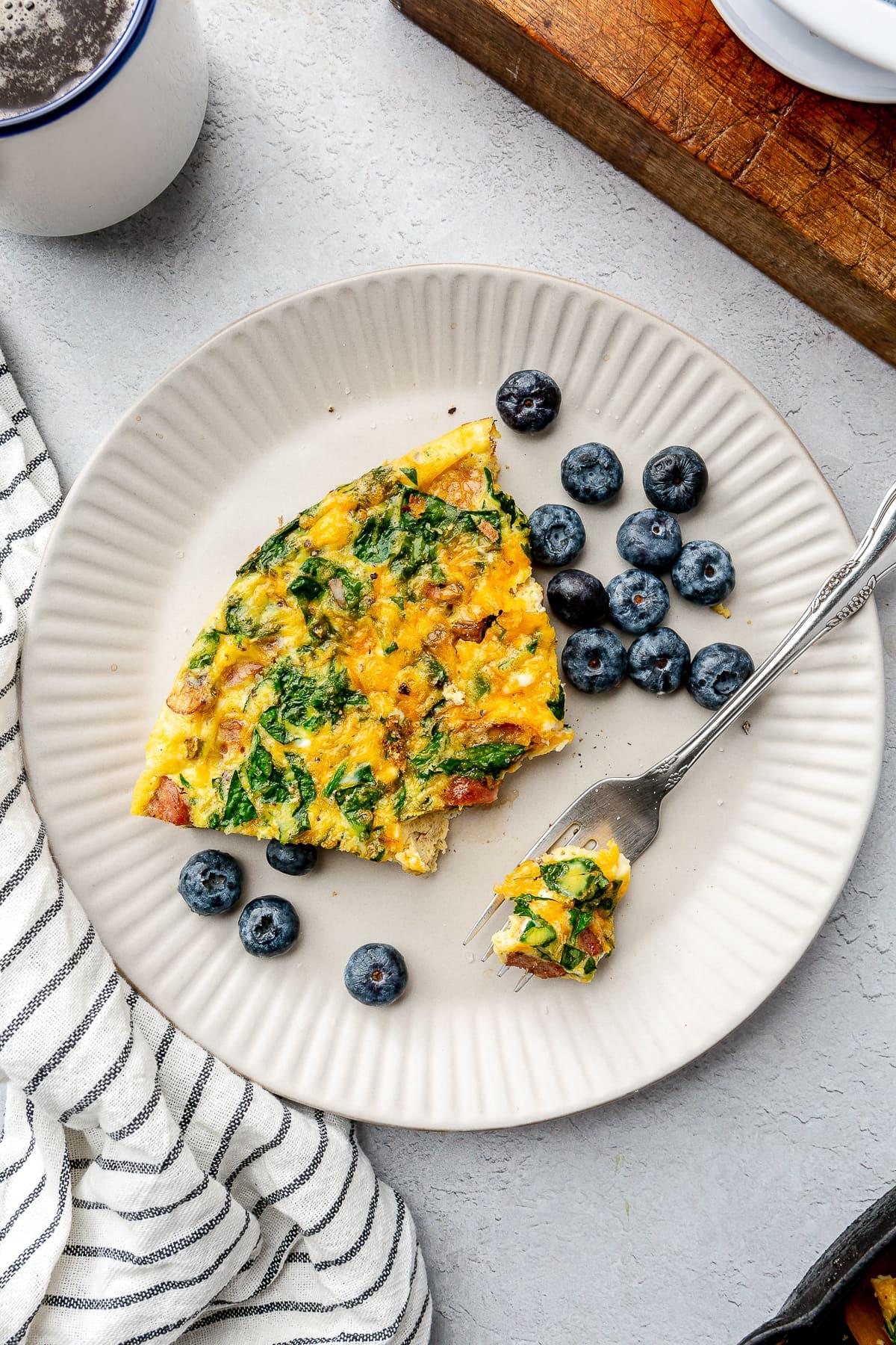 Eggs with Turkey Sausage and blueberries.