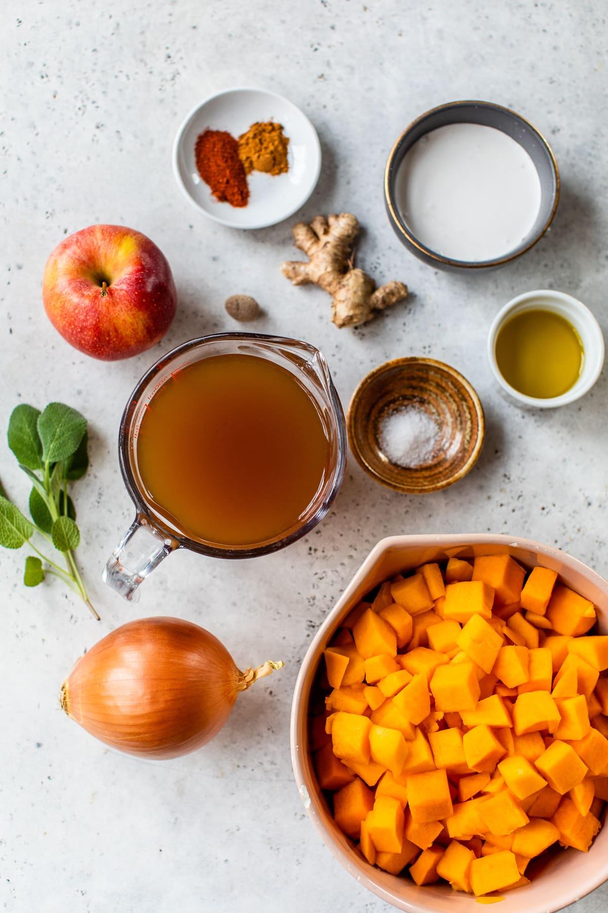 butternut squash, apples and broth