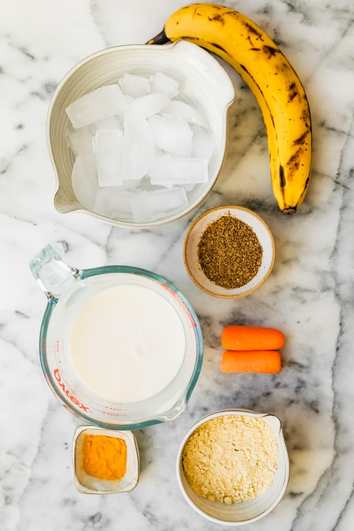 Carrot Banana smoothie ingredients