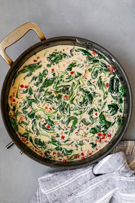 make the spinach cream sauce