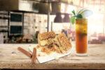 Cinnamon Crumb Cake (EZ8 1526) paired with Spieced Mint Iced Tea w/ Lyre's Italian Spritz (non-alc spirit)