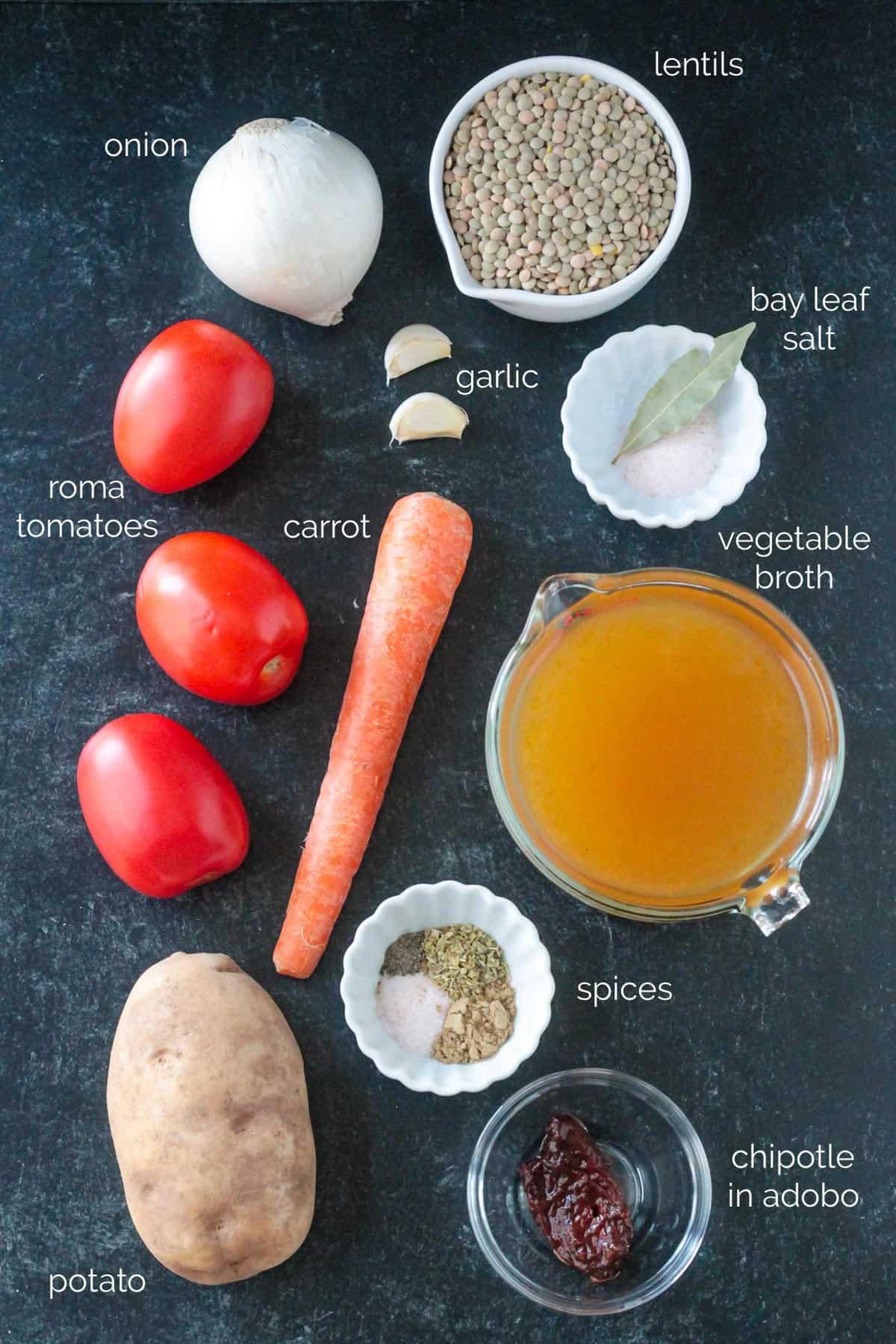 Recipe ingredients arrayed in individual bowls.
